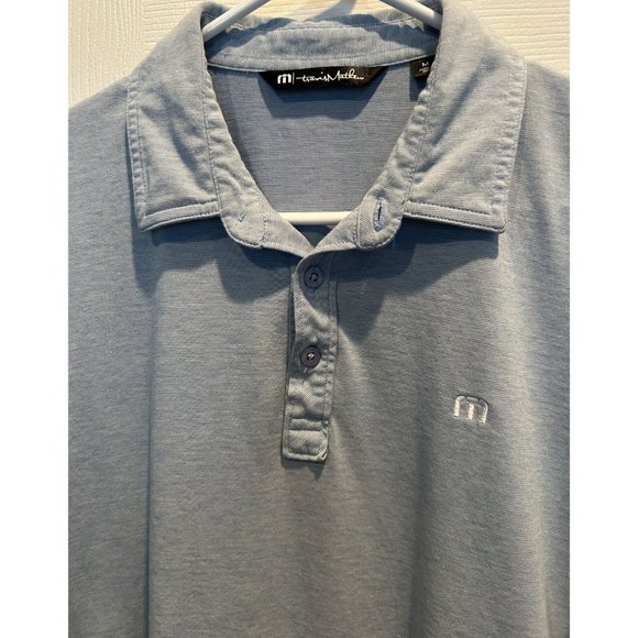 Travis Mathew Golf Polo Shirt size Medium, Gray Blue, Pima Cotton Blend - Picture 3 of 5
